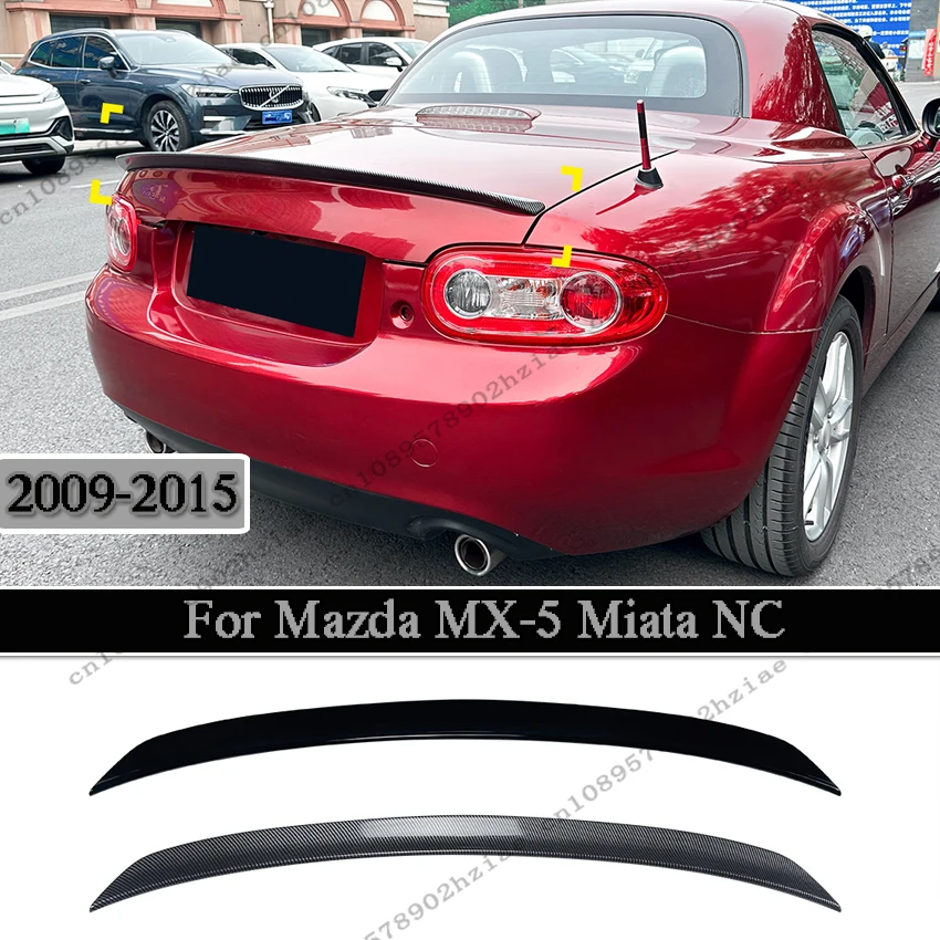 Car Rear Trunk Roof Spoiler Wings Lip For Mazda MX-5 Miata NC 2009-2015 ABS Rear Trunk Air Splitter Diffuser Tuning Accessories