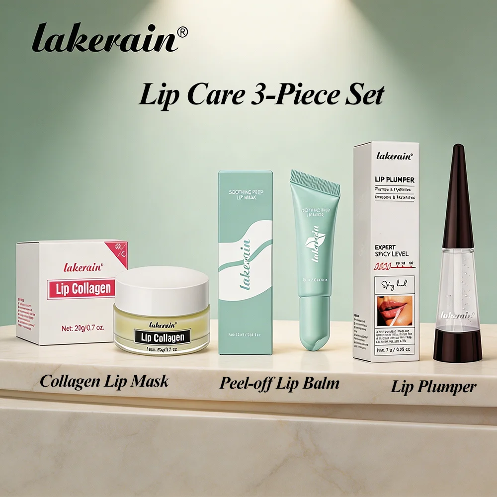 Lip Deep Care Set Collagen Lip Mask, Plumping Serum, Peel-off Lip Balm Long Lasting Moisturising Perfect Lip Makeup Pre Plan