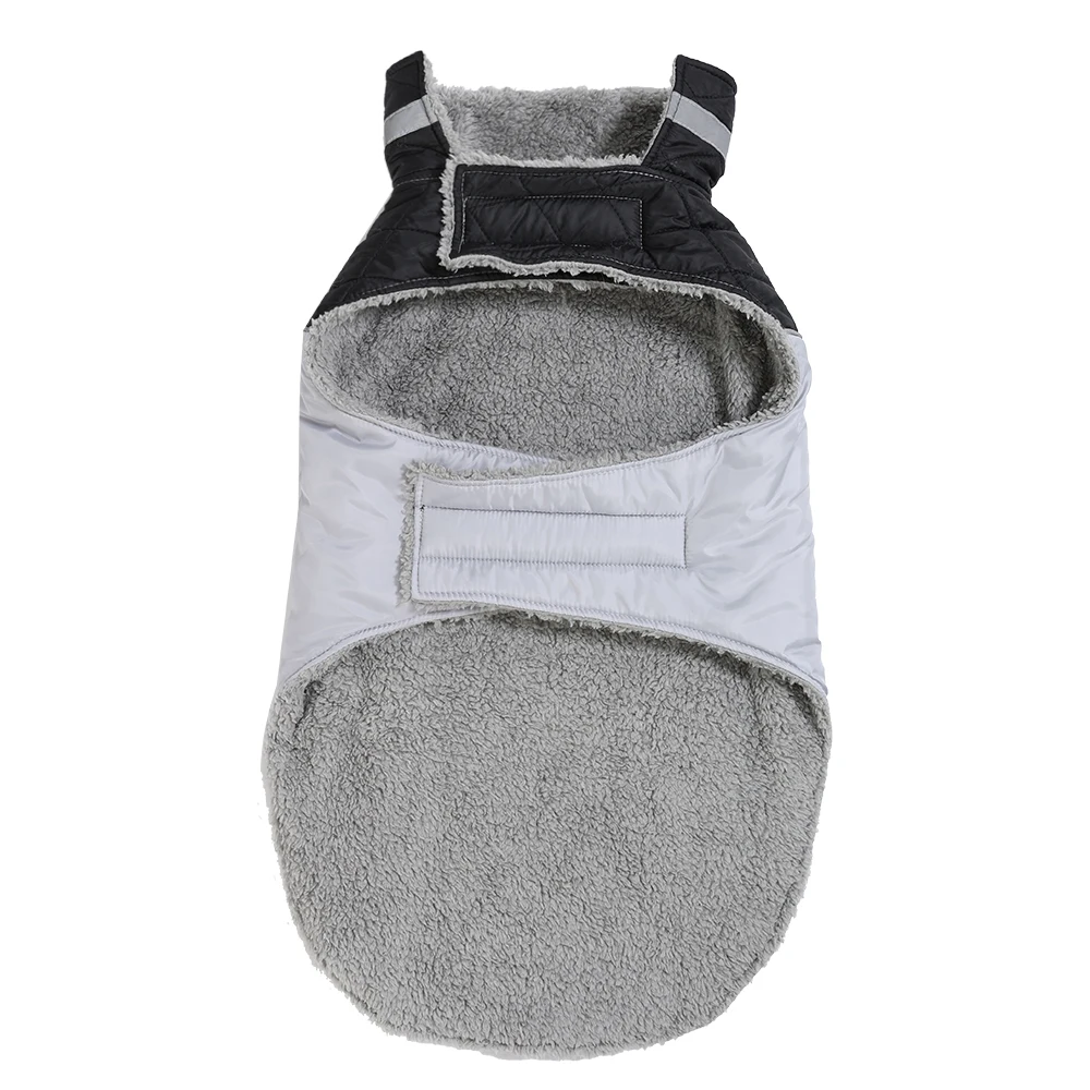 Winterwarme große Hundekleidung, reflektierende Haustierweste, dicke, mit Fleece gefütterte Jacke, Oberbekleidung für mittelgroße und große Hunde, Labrador, Mops. – Detail 7