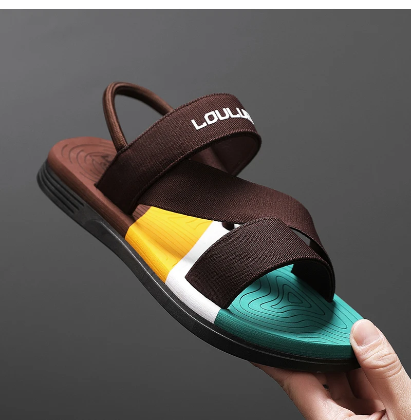 Hochwertige Trendige Herren-Sandalen Sommer Strand-Pantoffeln Modische Atmungsaktive Casual Strand-Sandalen für Herren Sommer Outdoor – Detail 8