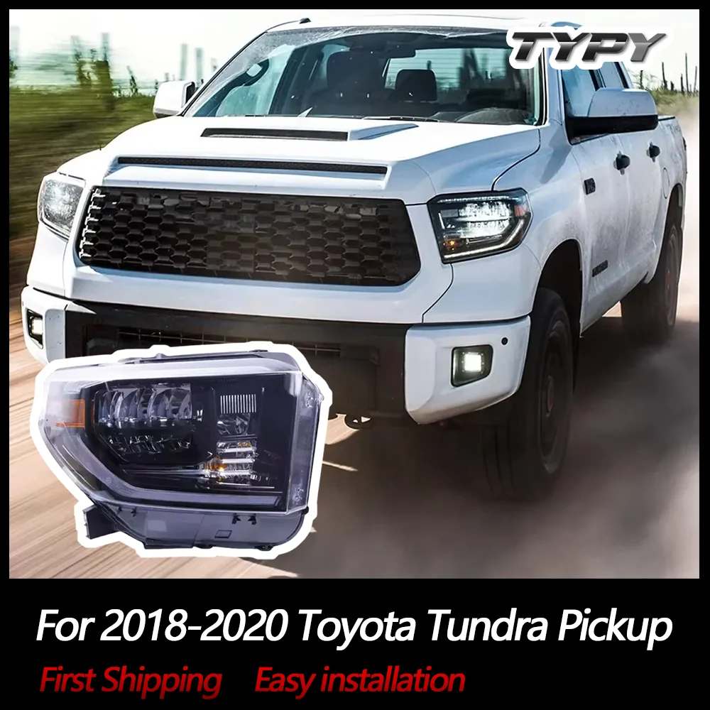 

Car Accessories LED Head Lamps Assembly For 2018 2019 2020 Toyota Tundra Pickup Smoke Lamps Headlights Sequential turning signal