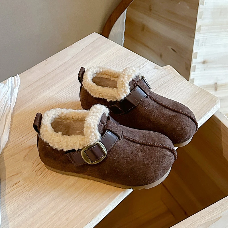 

2025 Children Casual Shoes for Girls Winter New Fashion Korean Style Soft Bottom Anti-slippery Versatile Keep Warm Outside Shoes