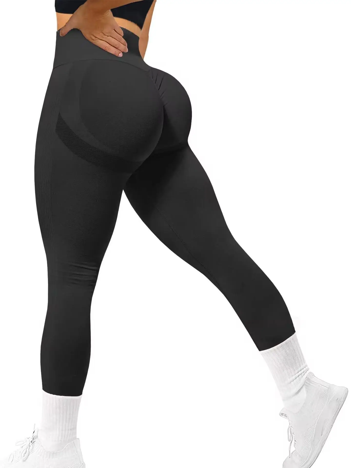 Leggings de fitness sans couture nickel é pour femmes, taille haute, entraînement, jogging, pantalon push-up, collants de gym, énergie commandée, Sportedly