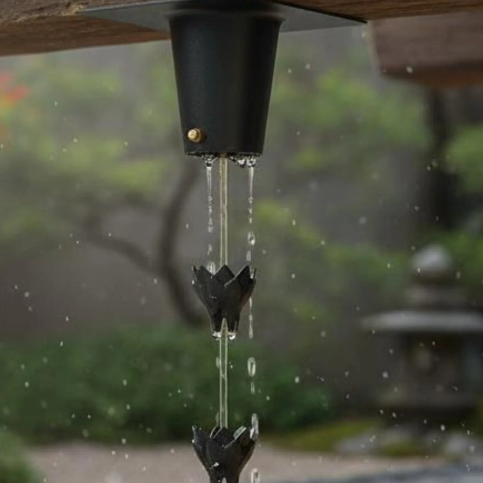 Lotus Rain Chain Weatherproof Japanese Rain Chain Downspout Replacement Sturdy Rust Resistant for Courtyard