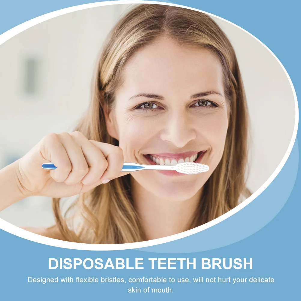 

50Pcs Disposable Travel Toothbrush High-Quality Smooth Finish Toothbrush for Sensitive Mouths Portable Teeth Cleaner for Family