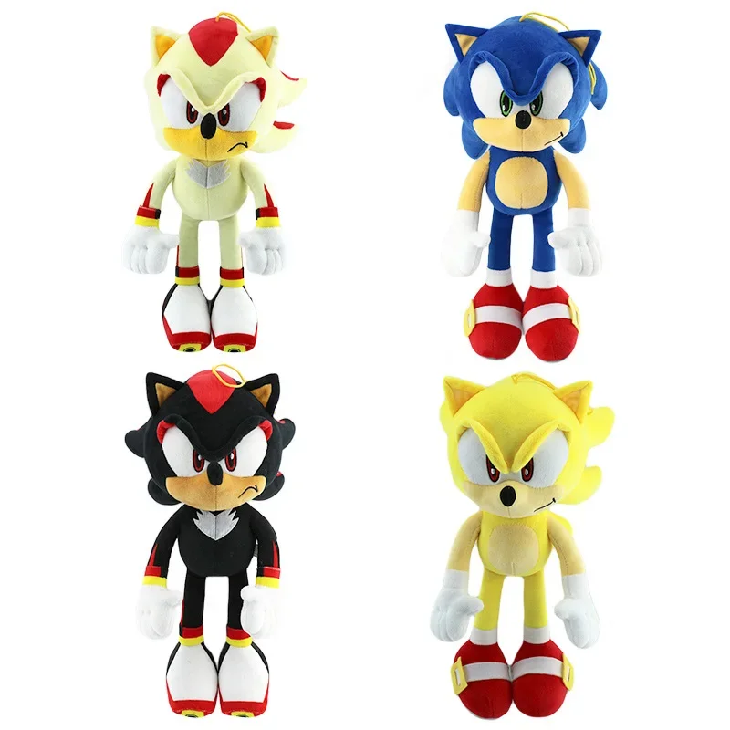 New 33cm Sonic High Quality Plush Toy Cartoon The Hedgehog Doll Tails Shadow Soft Stuffed Anime Christmas Birthday Gift For Kids