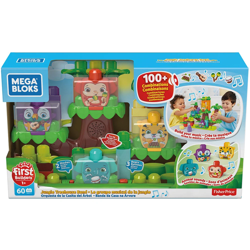 Mega Bloks Jungle Treehouse Band musical combinations Musical Toy Electronics Toy for Children Gift for Child Interactive Toy