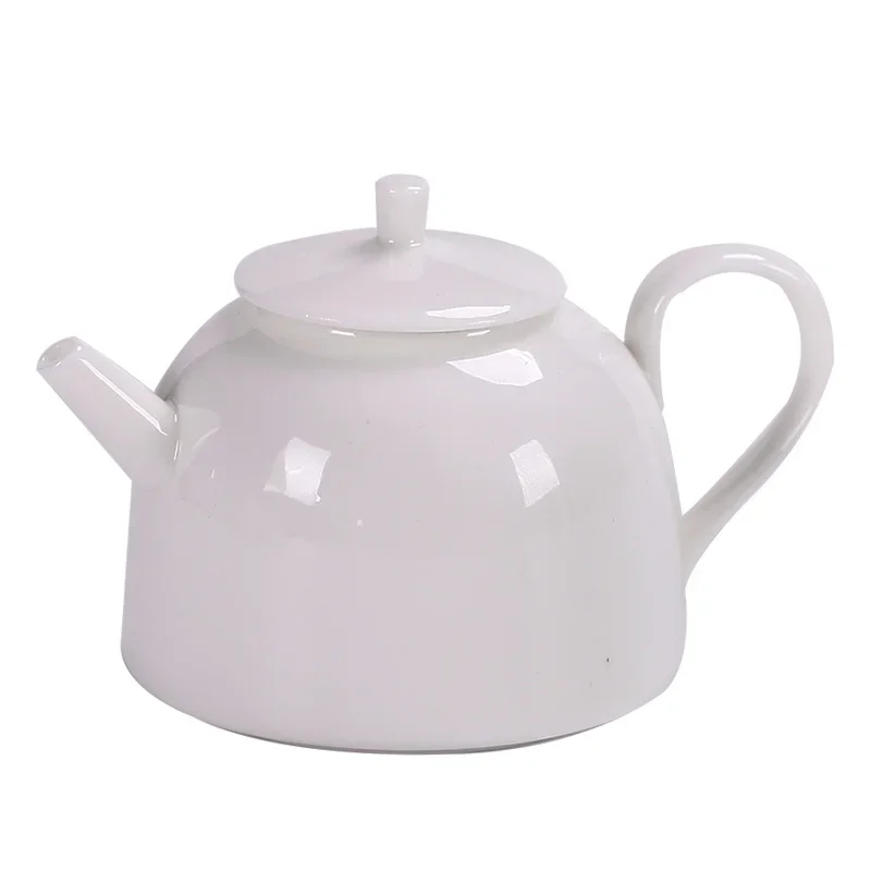 Boutique Sheep Fat Jade White Porcelain Teapot Ball Hole Filter Tea Maker Household Ceramic Beauty Tea Pot Customized Drinkware