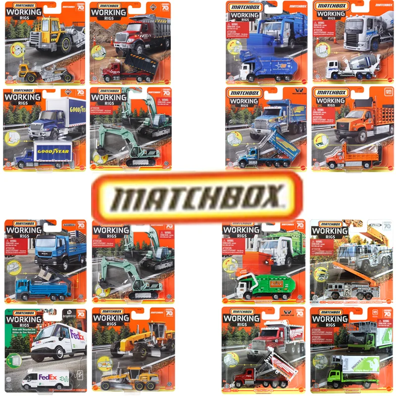 Matchbox Working Rigs 1/64 Mbx Truck Series Tracktor Flatbed Truckcollectible Car Toys Diecast Vehicle