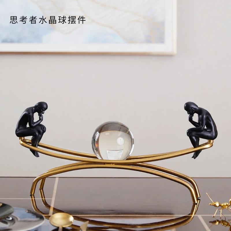 

European-style Thinker Crystal Ball Decoration Model Room Decoration Study Desk Porch Living Room Home Decoration Decoration