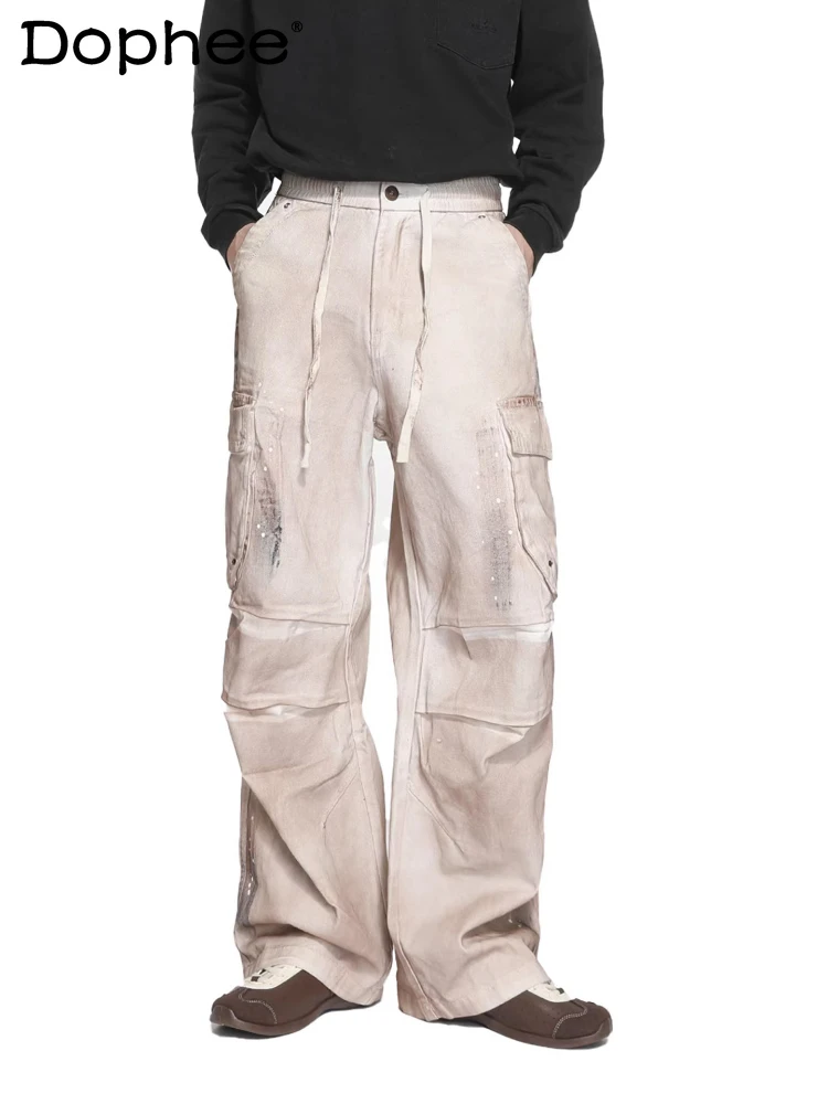 

Новые мужские модные брюки-карго весна 2026: комфортные, с эластичным поясом, свободные, шикарные, прямые, широкие штанины, простые, трендовые