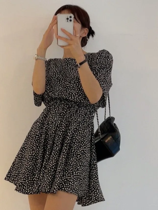 Ele Summer Floral Print Dr with Inner  Pants Versatile Sweet And Sal Sle Quali Fabric Chinese Manufacturer