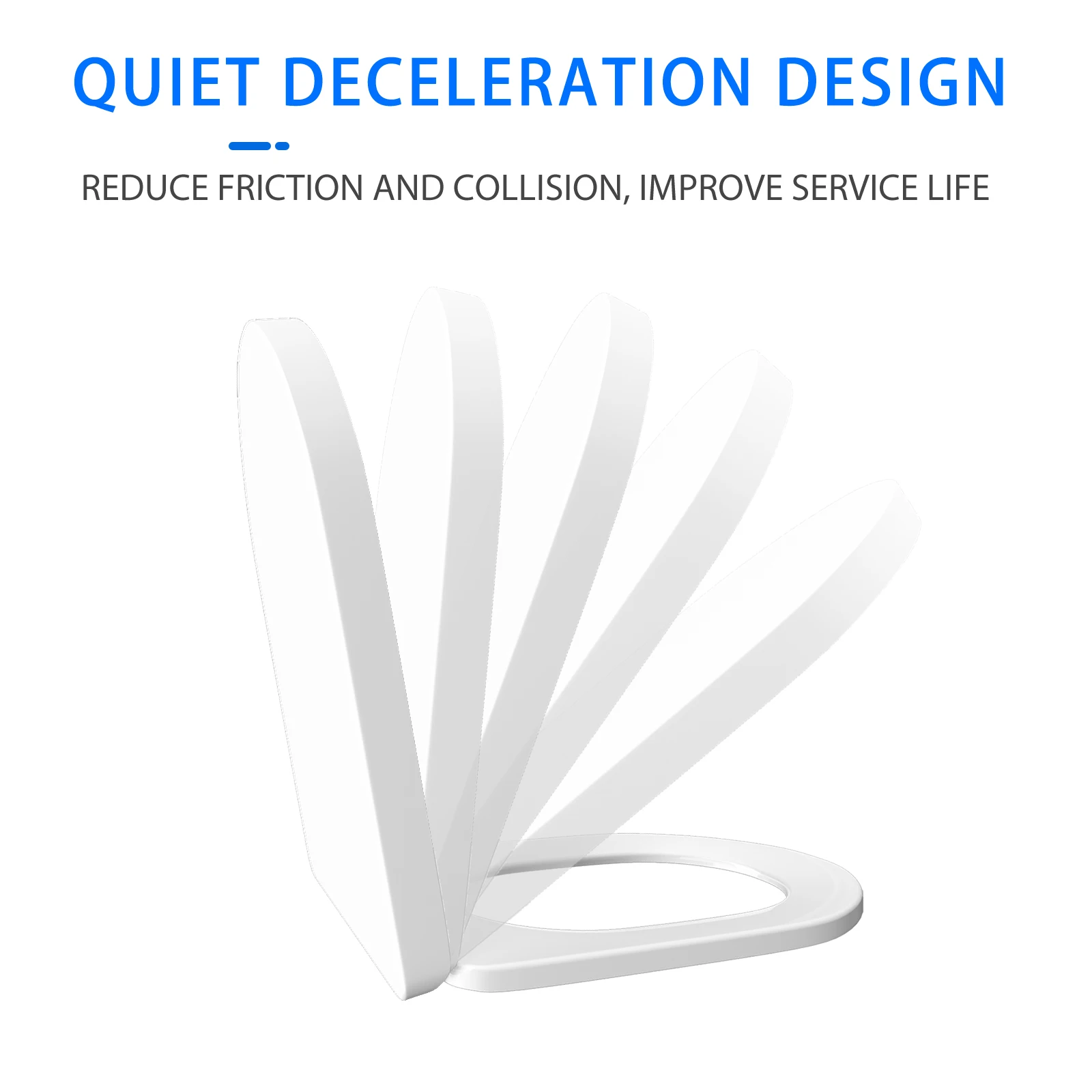 D-Shaped Toilet Seat Slow Close Quiet Lid Practical Handy Thickened Durable for Both Adults Children Safety Bathroom Accessories