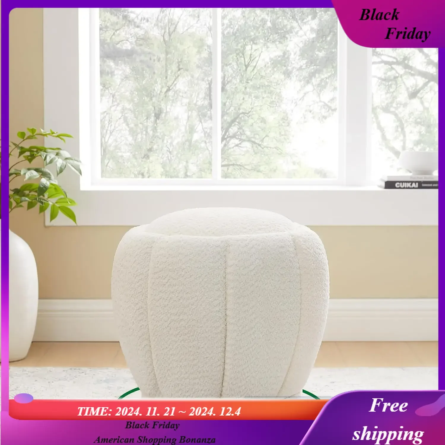 

Multi-Functional Swivel Ottoman, Can be Used as a Bedroom Vanity Chair, Living Room Footstool