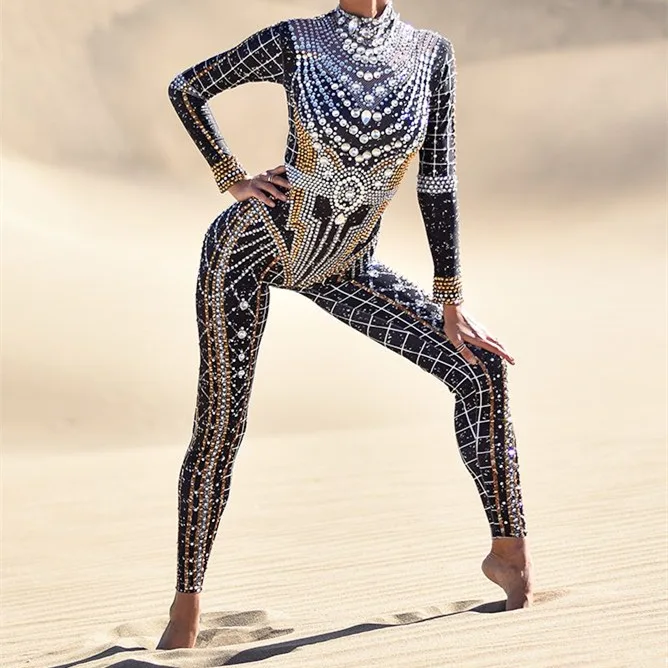 

Europe and the United States are selling shiny fashion rhinestones tight showgirl performance clothing stage performance clothin