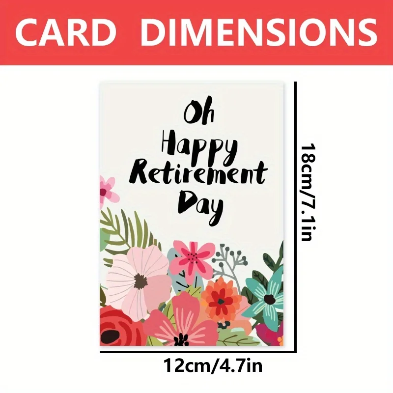 1pc, funny retirement card, happy retirement card, hilarious retirement card, flower card, for your friend, coworker, family