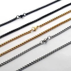 Roestvrij stalen ketting voor mannen vrouwen Basic Punk Rock Eenvoudige schakelketting Chokers Vintage Trendy Solid Metal Groothandel