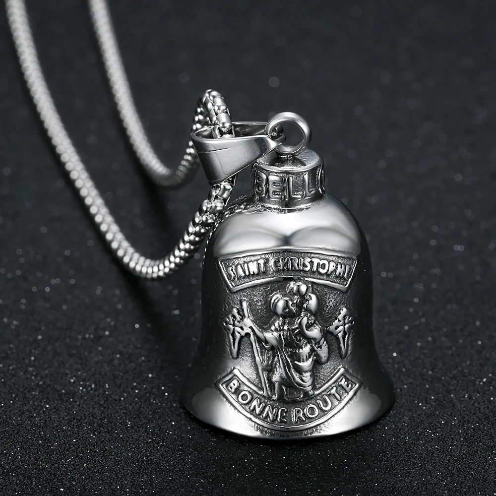 Motorcycle Bell Pendant Necklace Men's Riding Lucky Exorcism Accessories