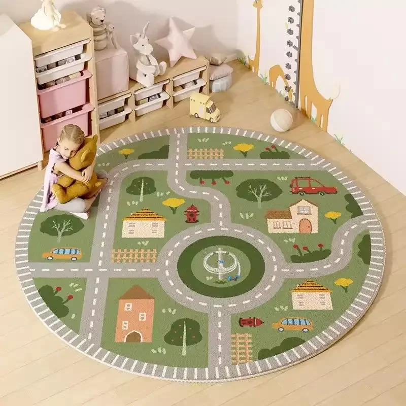City Maps Hairy Nursery Play Mat For Children Solar System Education Plush Bedroom Rugs For Kids Fluffy Carpet For Living Room