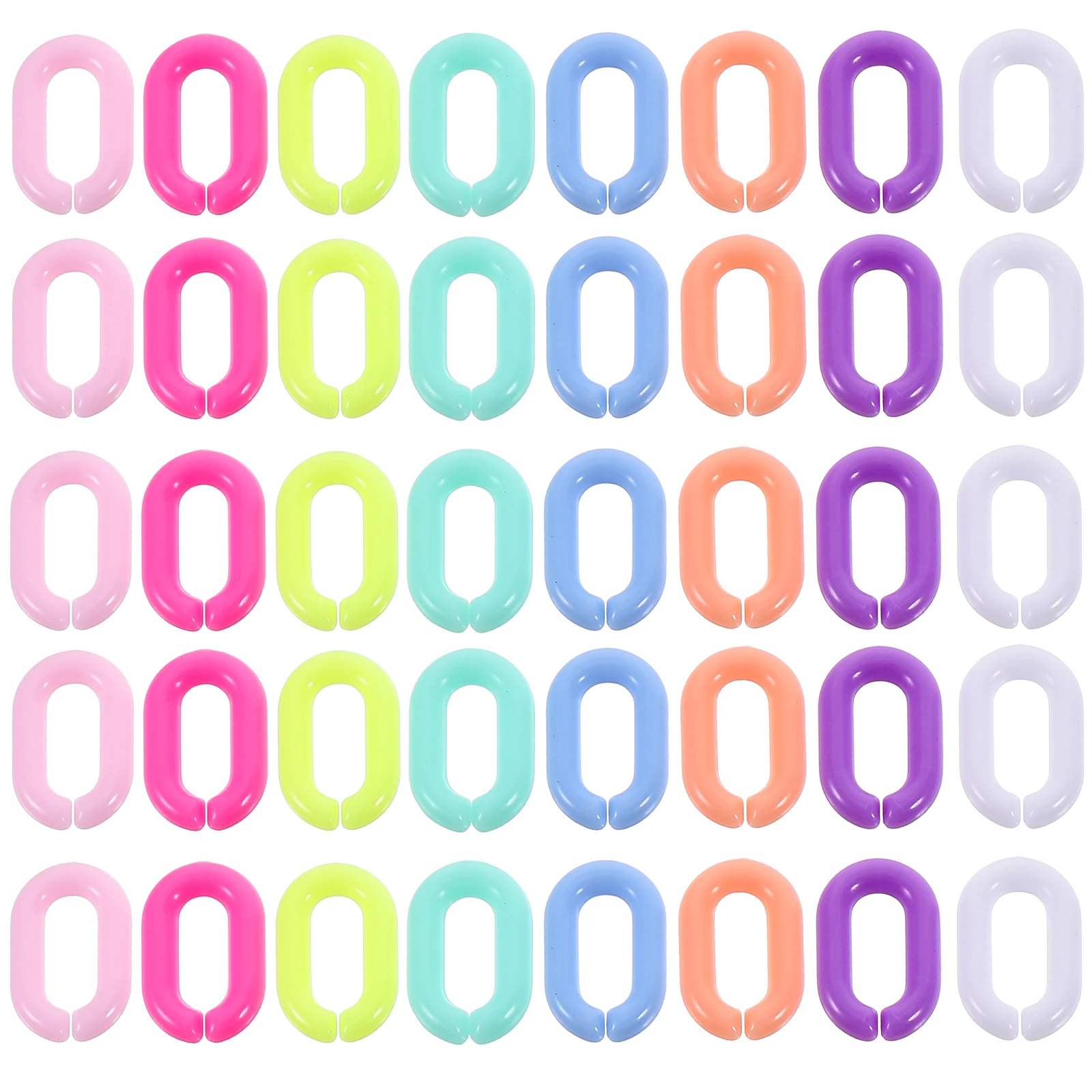 

800 Pcs Acrylic Chain Buckle 6x11mm Colorful DIY Links Connector Rings Jewelry Making Bracelet Keychain Accessories