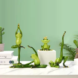 Yoga Frog Rustic Resin Craft Decorations, Living Room Balcony Desktop Bookcase, Lawn Art Holiday Patio Supplies Decoration