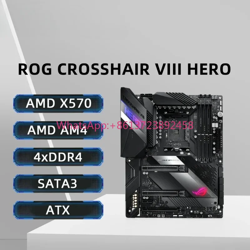 ROG Crosshair VIII Hero Motherboard X570 ATX Gaming AM4 Socket Support 5500 5600 5700X 5800X3D CPU DDR4 M.2 NVME PCIe 4.0