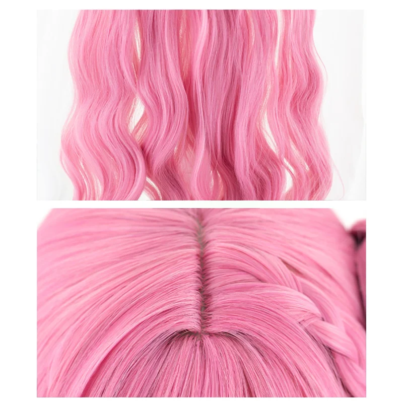 آلهة النصر: نيكي دورو دوروثي شعر مستعار تأثيري الوردي طويل مجعد الفرنسية جديلة الانفجارات الشعر مقاومة للحرارة بيروكات صناعية الدعائم