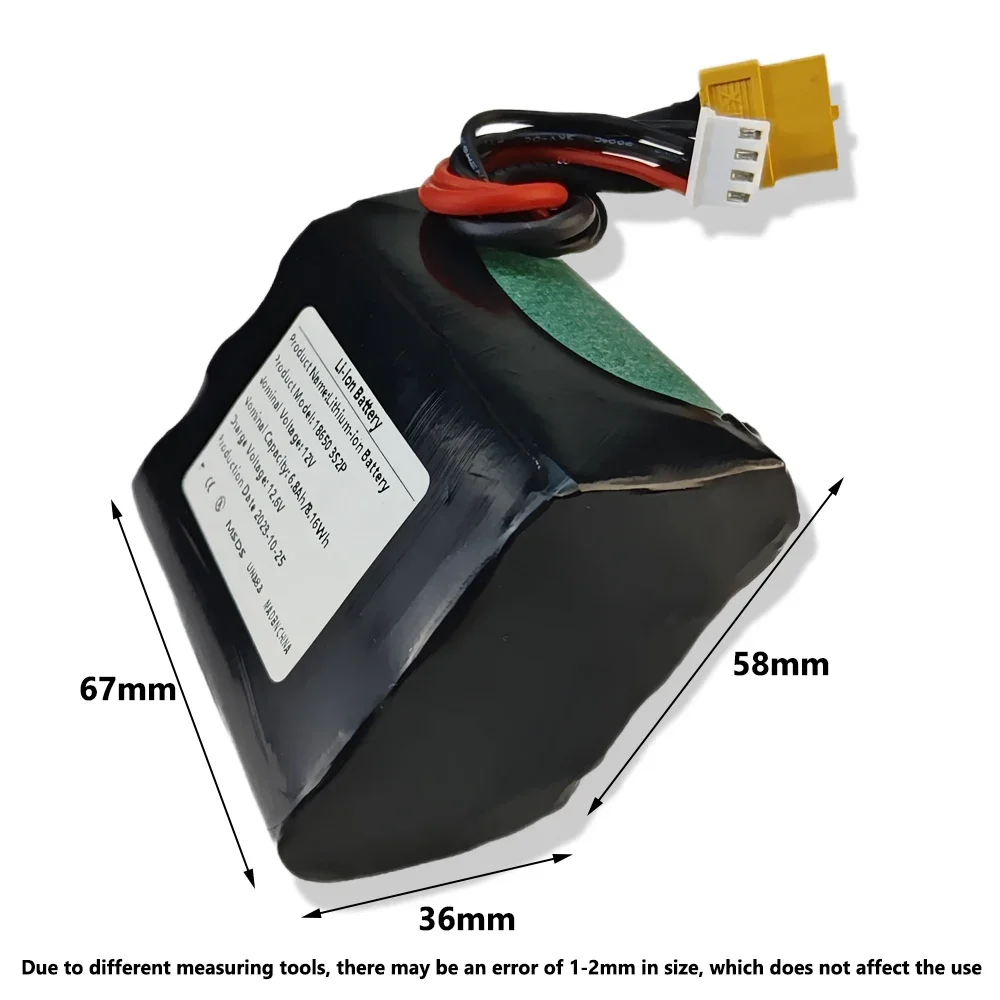 3S2P 12V 6800mAh  High Capacity UAV Rechargeable Li-ion Battery For Various RC Airplane Drone Quadrotor XH2.54-4P XT60