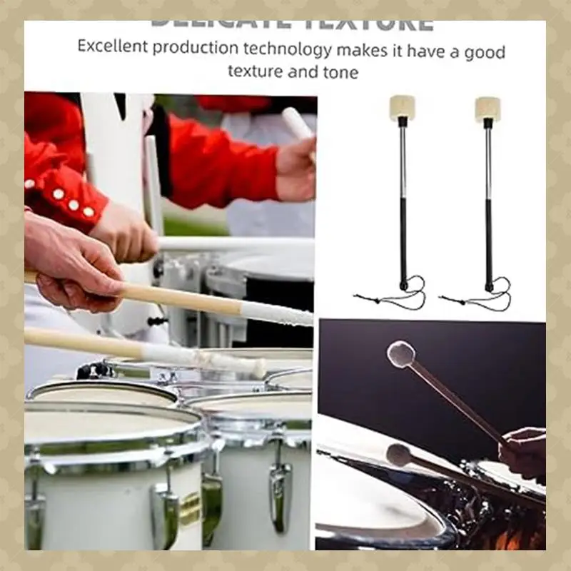 

Bass Drum Mallet Band Drum Mallet Drumstick With Wool Felt Head, Marching Drum Mallet