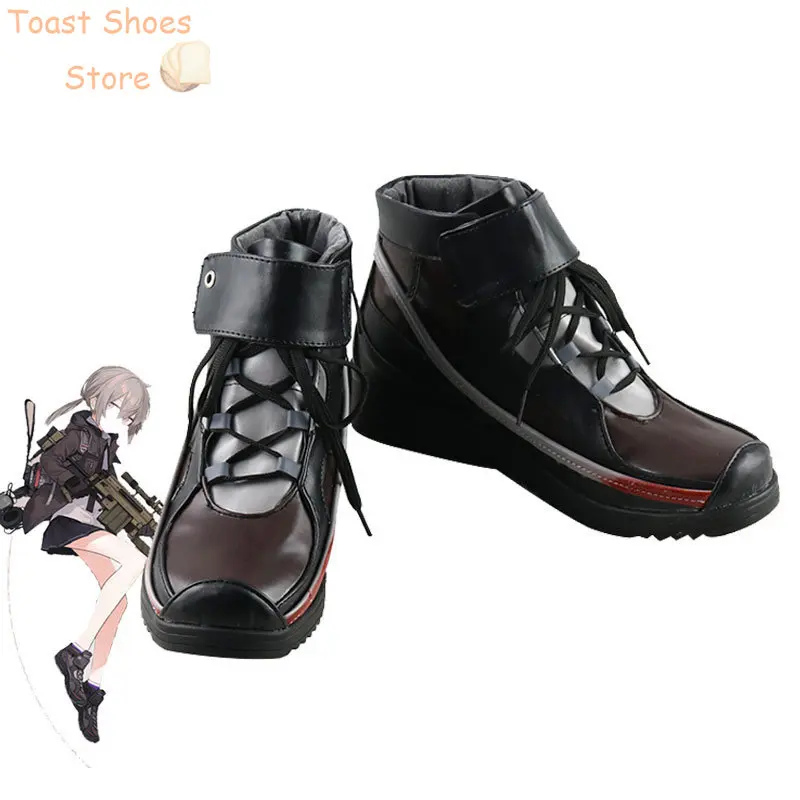 Frontline PU couro Cosplay sapatos para meninas, Halloween Carnaval botas, Costume Prop, M200