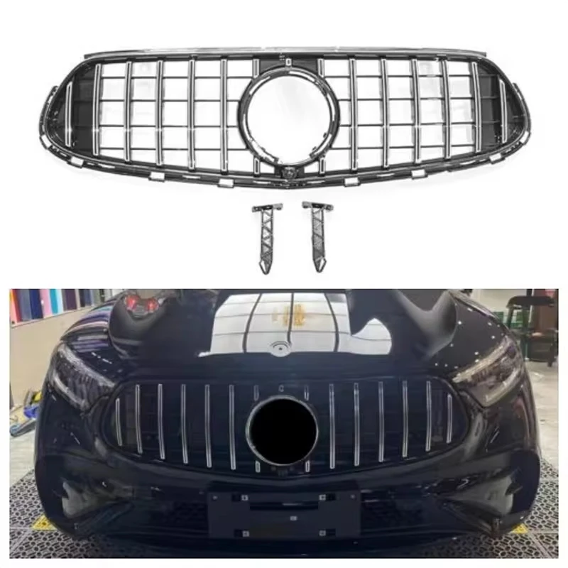 Wholesale durable Upgrade to GT style gloss silver/black front bumper grille for Mercedes Benz new GLC X254 2023 2024