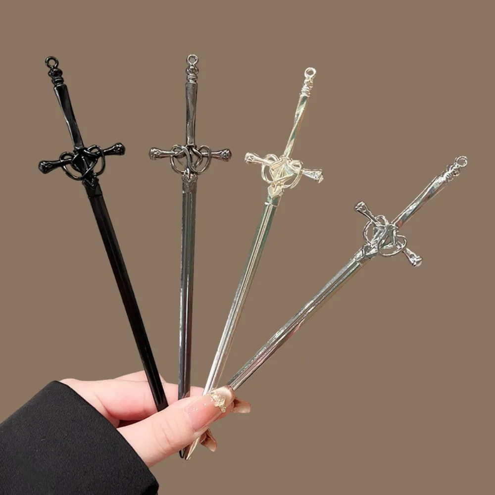 1/4pcs New Chinese Style Personalized Cool Alloy Sword Hair Clip Hanfu Headwear Panel Hairpin Simple Modern Long Sword Hairclip