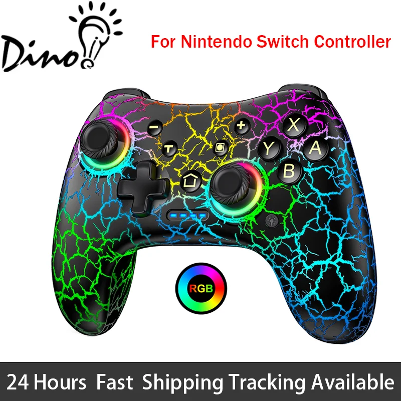 RGB Wireless Switch Controller for Nintendo Switch/Lite/OLED Controller,with Wake-up,Programmable, Turbo Function