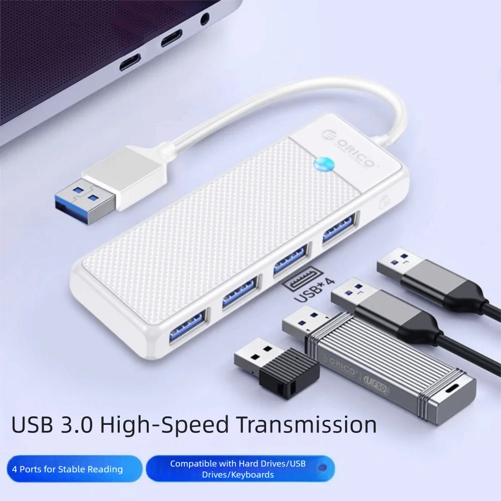 USB-адаптер, 4-портовый разветвитель USB 3.0, передача данных, удлиненный разъем-концентратор 4 в 1, высокоскоростной USB-порт, расширитель жесткого диска