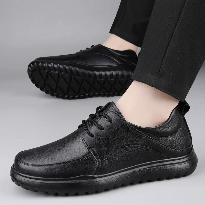 

Дышащие оксфорды на шнуровке, мужские оксфорды из натуральной кожи, легкая деловая повседневная обувь черного и коричневого цвета