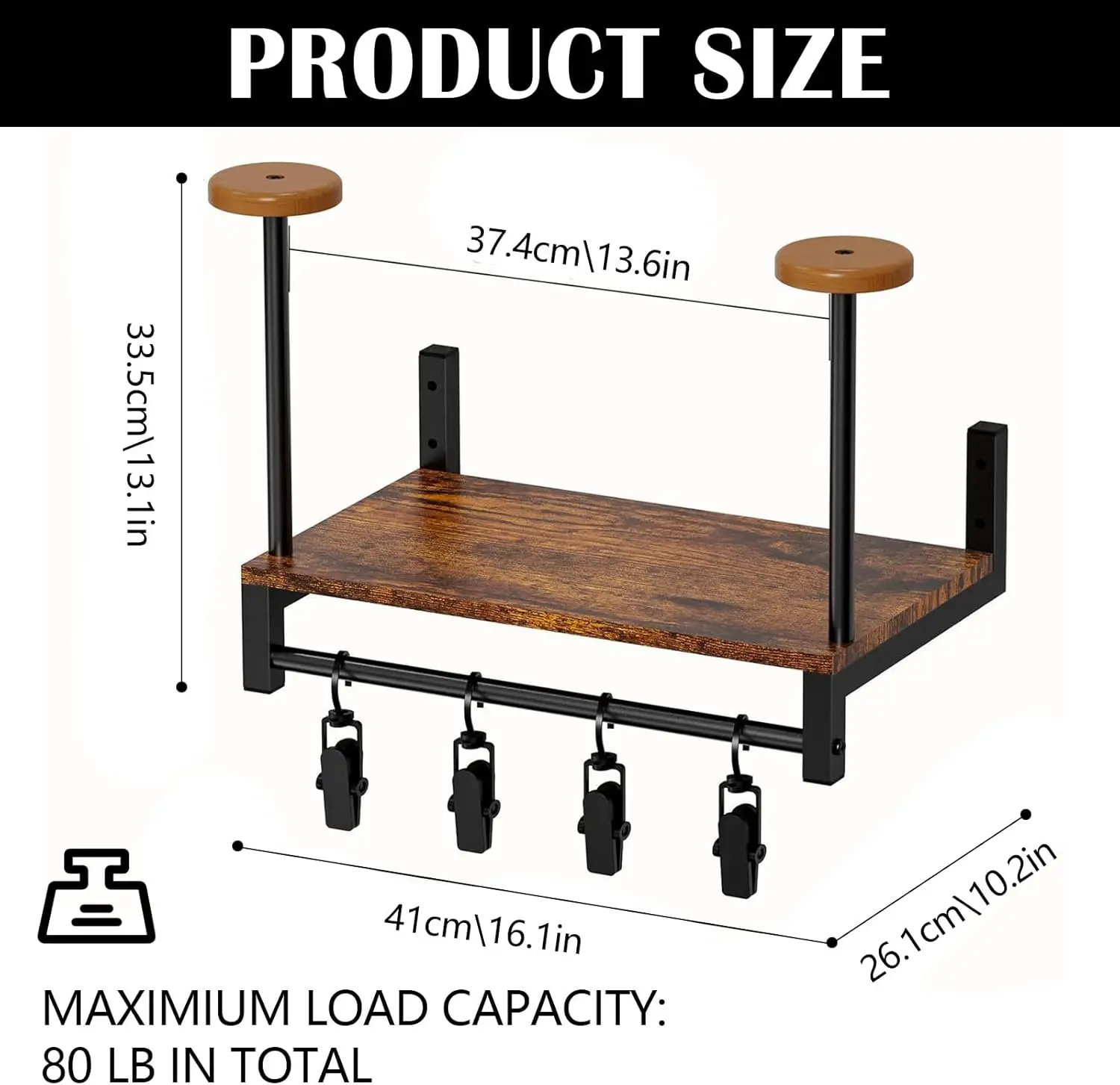 Helmet Display Rack Motorcycle Helmet Wooden Wall Mounted Multi-Purpose Rack Jacket Rack Kitchen Cabinet Rack With Hooks