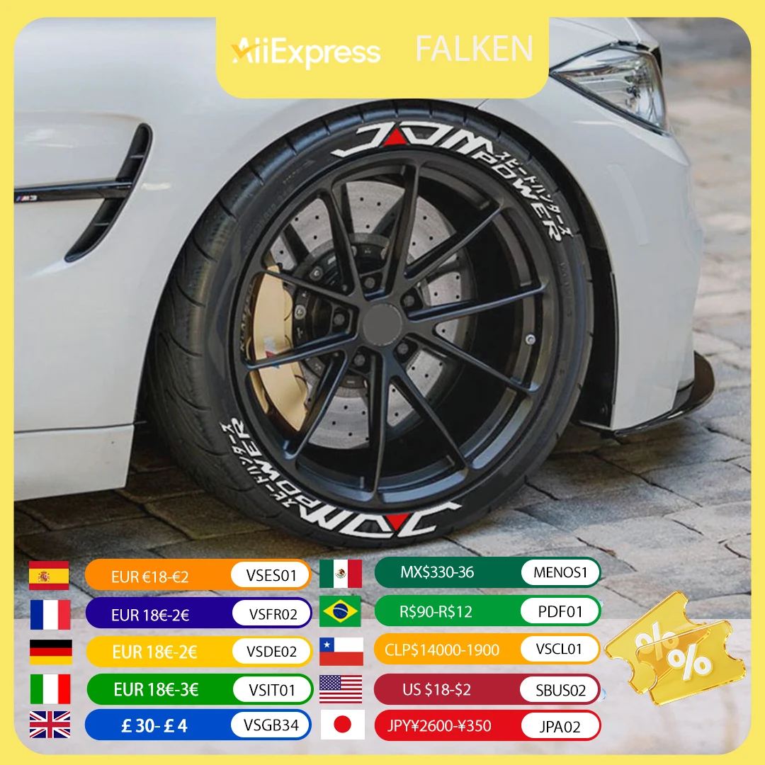 3D Thicken JDM Letters PVC Car Wheel Sticker Auto Tire Fashion Patch Waterproof Universal Decorative Accessory