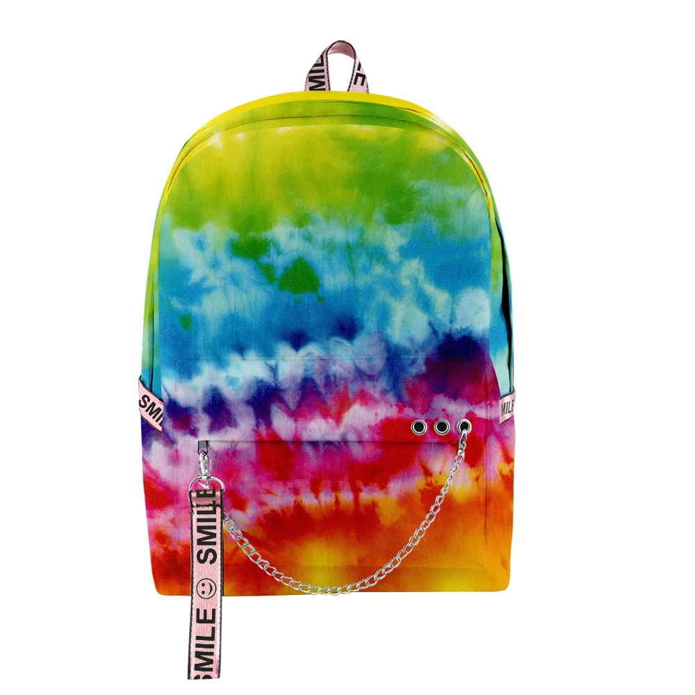 

Classic Hip Hop Youthful School Bags Unisex Colourful Tie dye Travel Bags 3D Print Oxford Waterproof Notebook Shoulder Backpacks