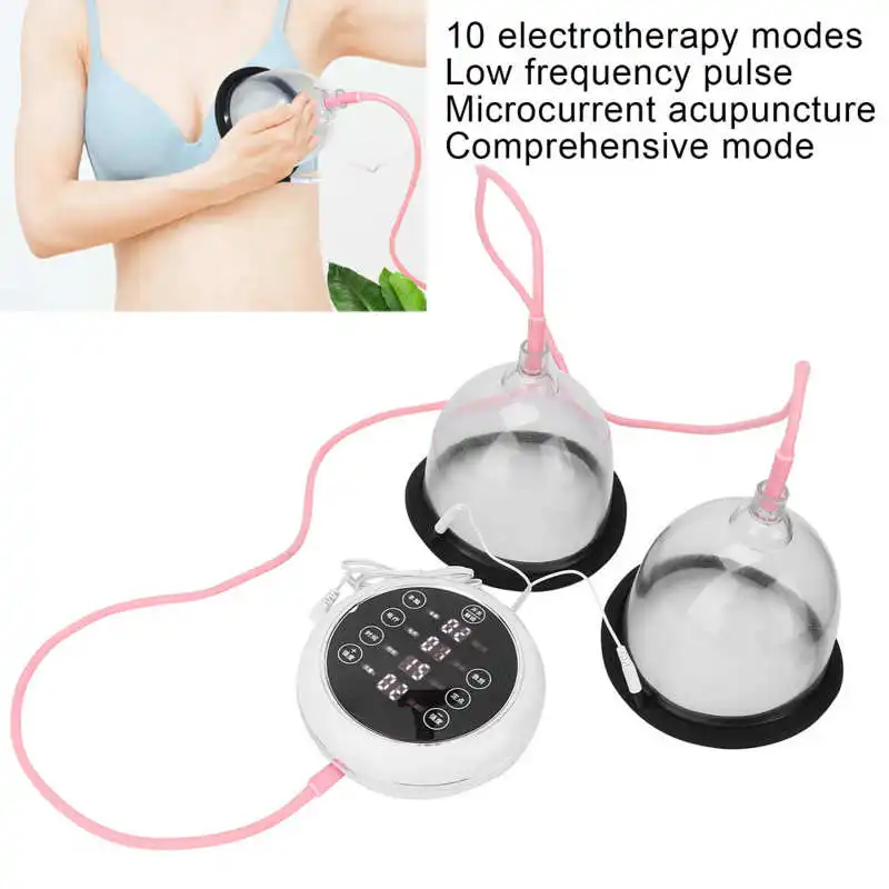 Elétrica Breast Enhancement Instrumento, Vacuum Pump Cup, Massageador, levantamento do peito, mamilo, Ampliar Dispositivo, 2 Copas, Novo