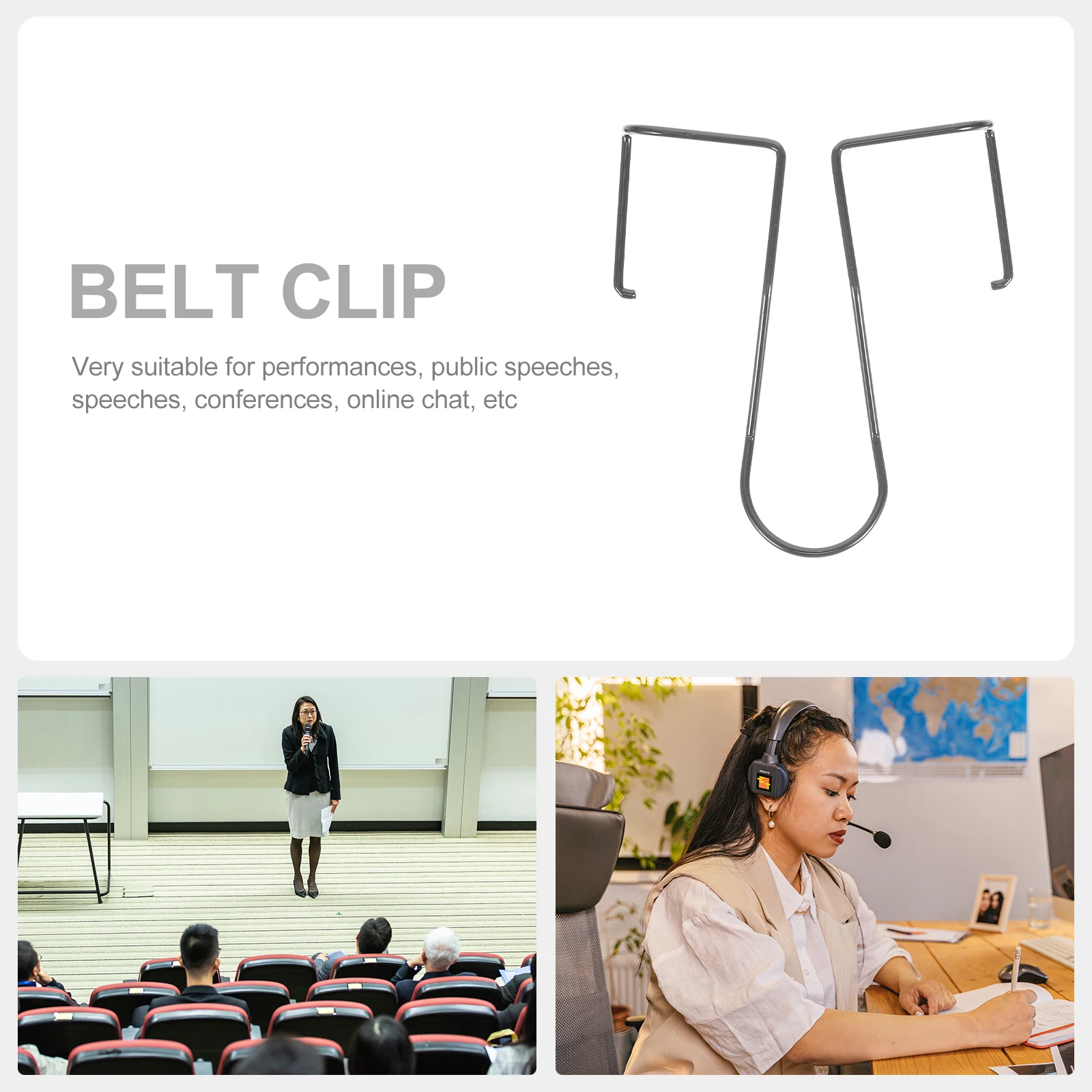 

Wireless Microphone Waist Pack Metal Belt Clip Durable Holder Mic Clips for Performances Conferences PGX4SLX1 SLX4PGX2