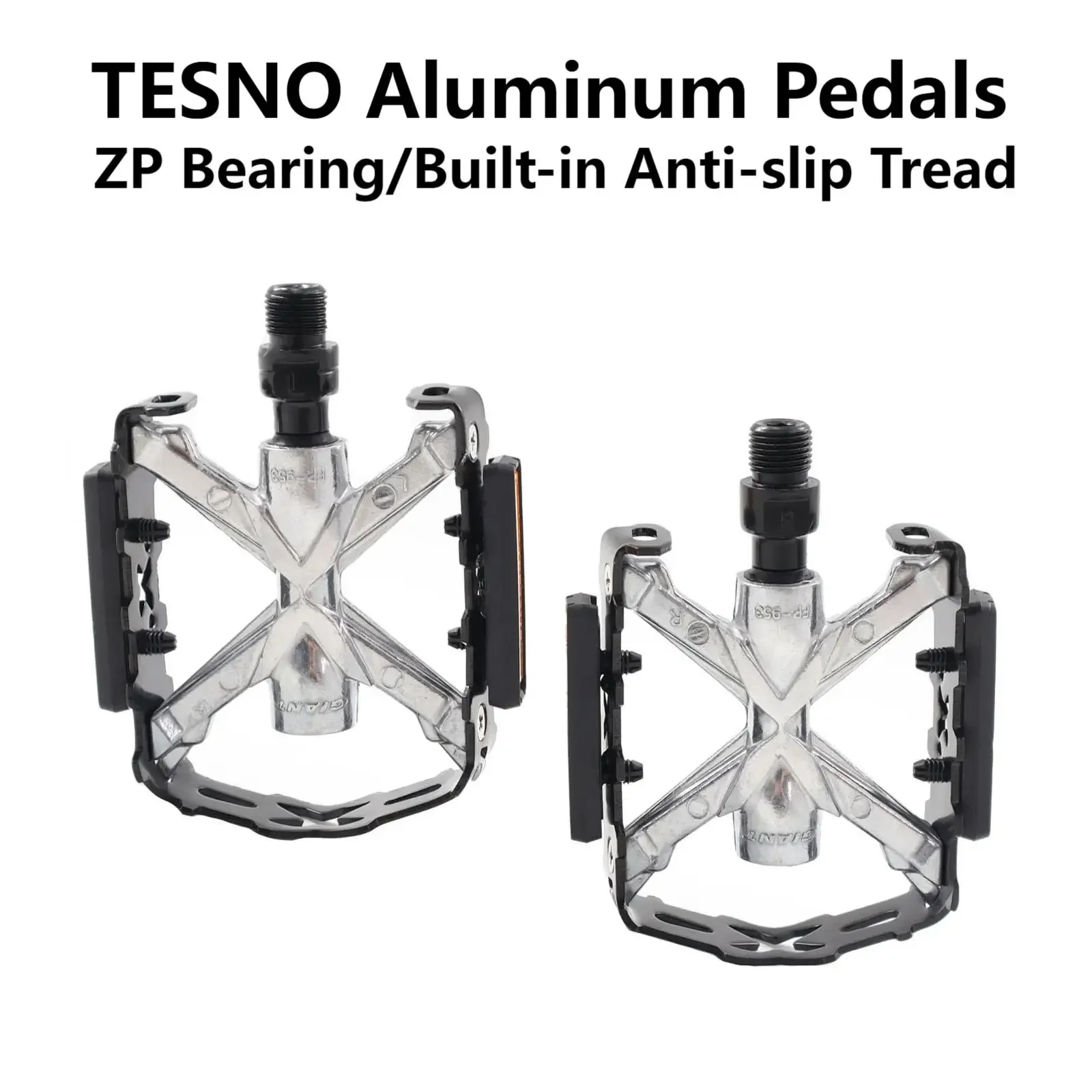 

TESNO-Ultralight Bicycle Pedals Aluminum Alloy ZP Bearing MTB Road Bike Pedal Anti-Slip Quick Release Universal Thread Part 14mm