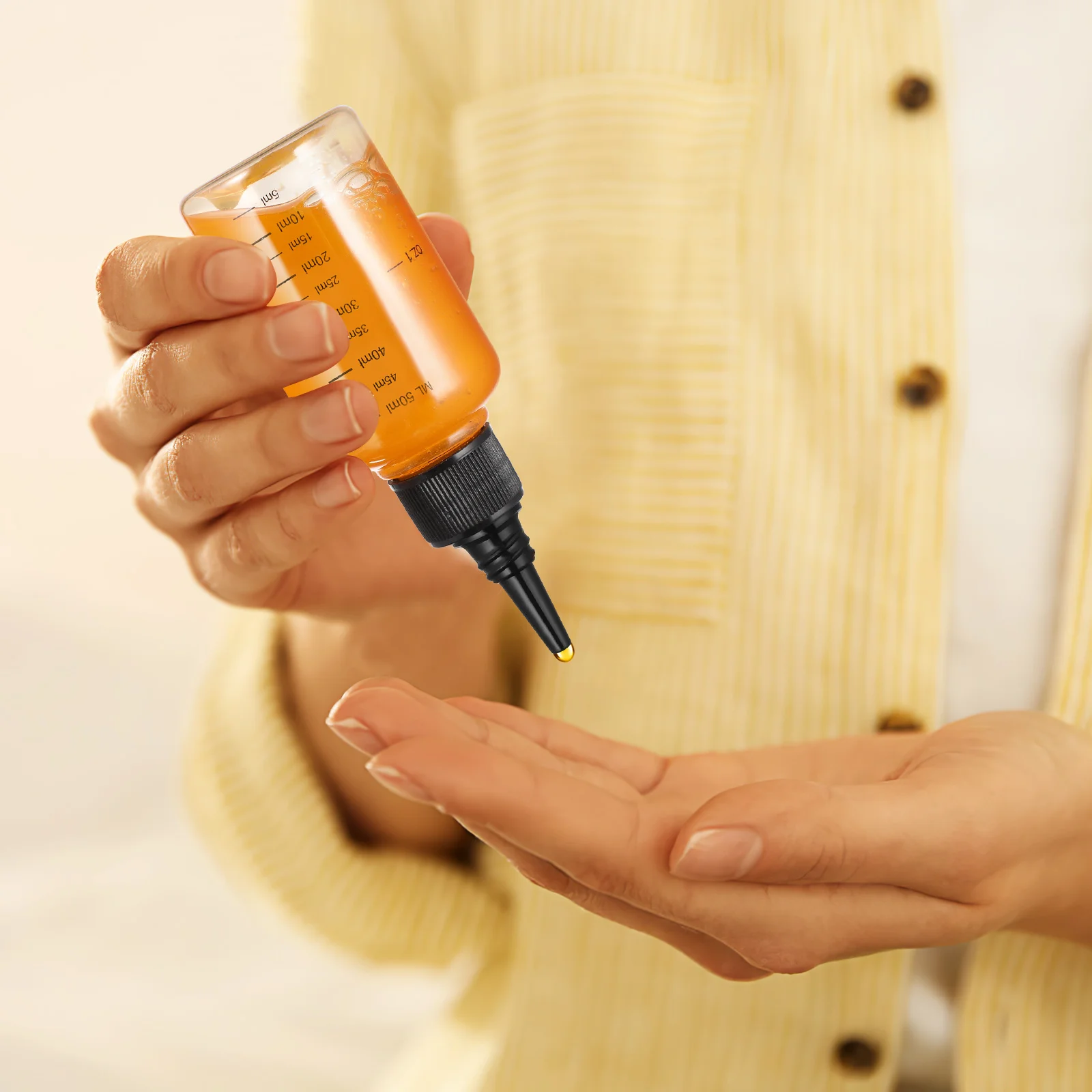 

10pcs Extruded Transparent Travel Bottle Travel Containers Leak Proof Press Cap Dropper Design Scale Toiletry Storage