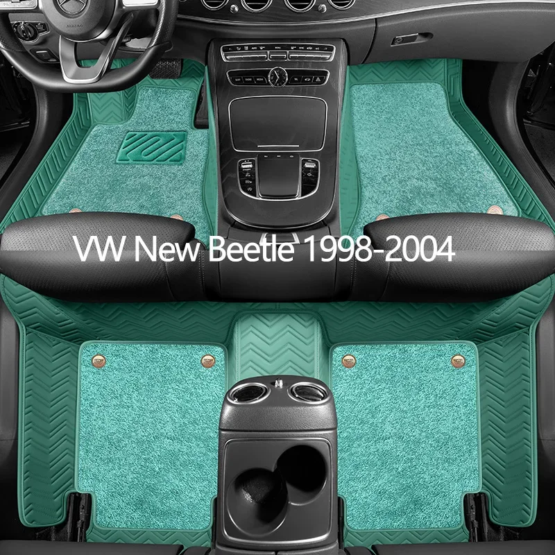 

Custom Leather Car Floor Mats For VW New Beetle 1998 1999 2000 2001 2002 2003 2004 Auto Carpet Mats Interior Accessories