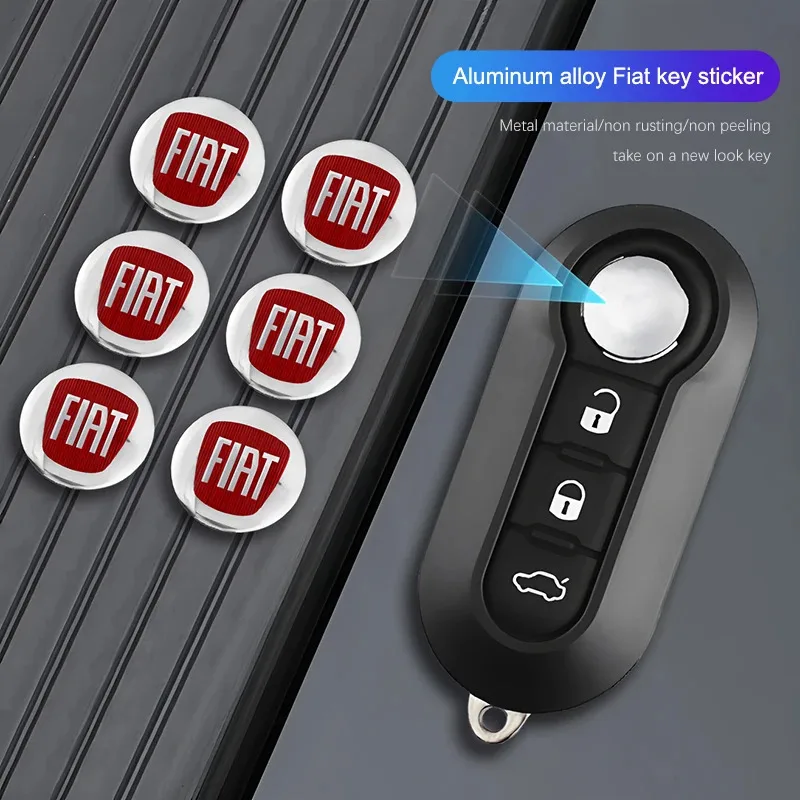 

Metal Car Remote Key Stickers Fiat Specific Badge Paster For FIAT 500 Ducato Panda Grande Punto Tipo Abarth Pulse Strada 600
