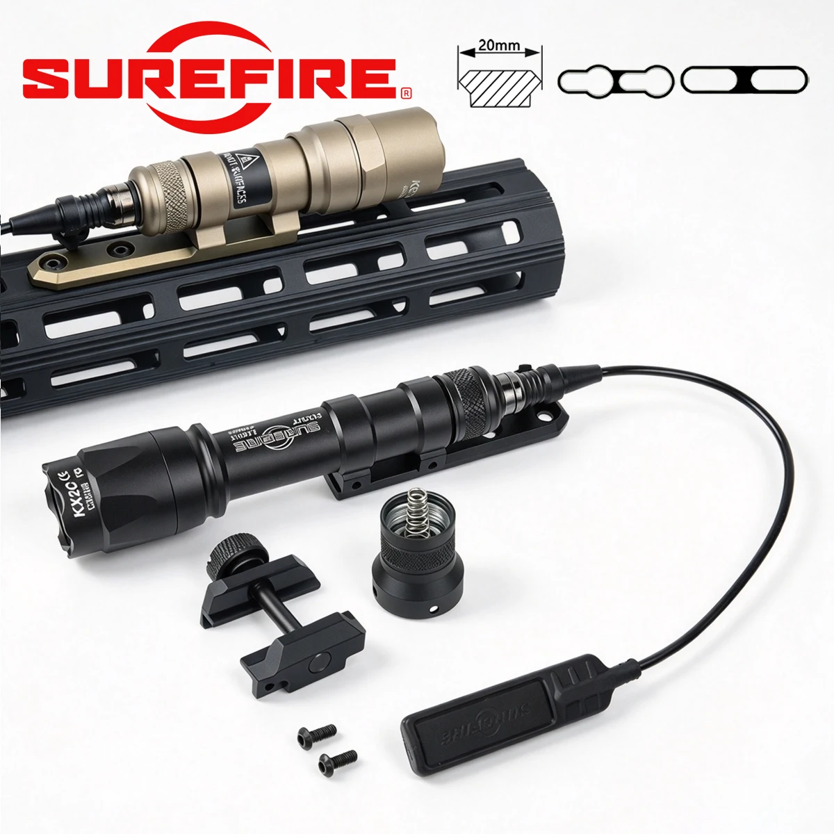 surefire-m600-m600u-m600b：強力なフラッシュライト。20mmレールに適合し、ar15用mlkキーモッドに対応。sf-m600c、m300-scout-ledライト。