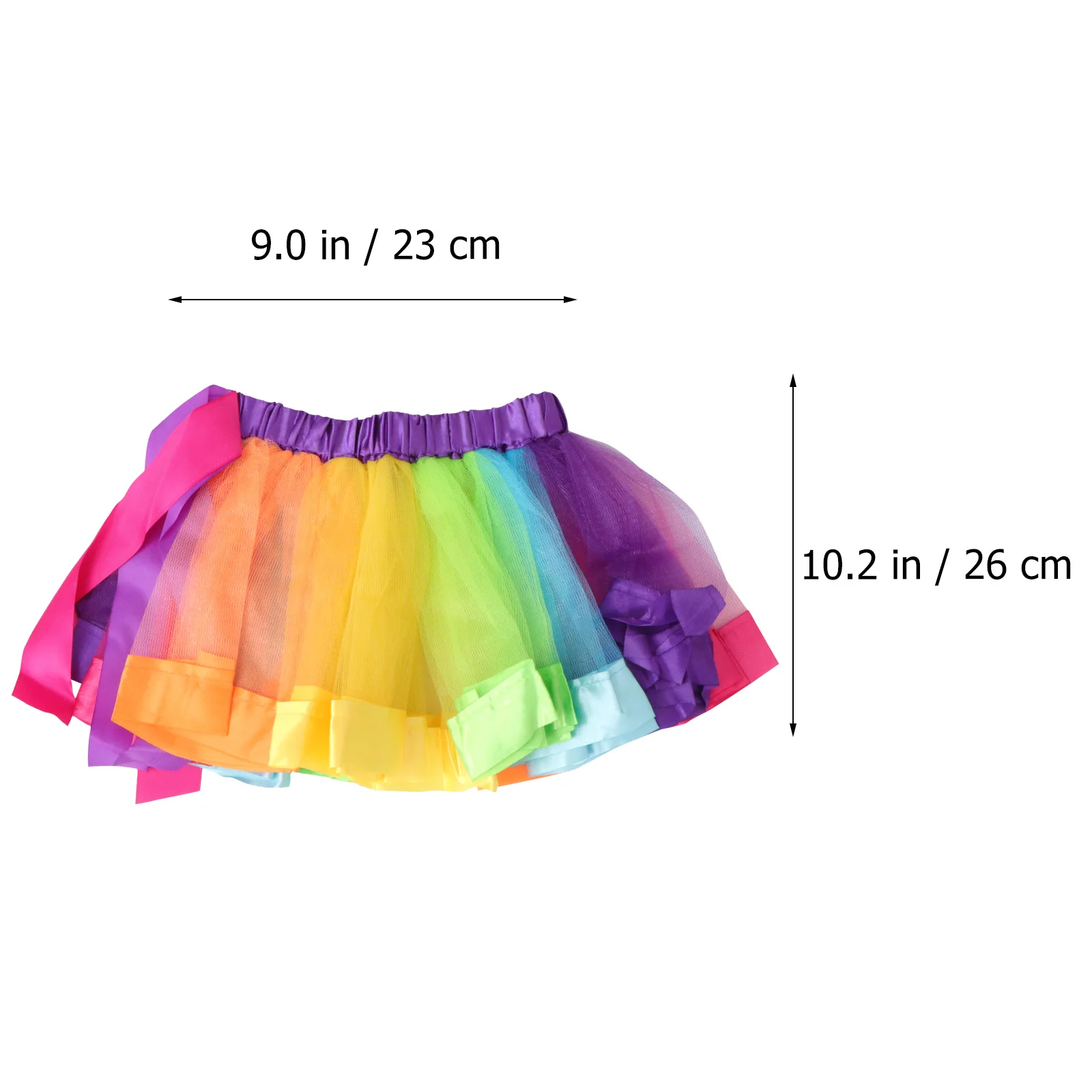 

Little Girls Layered Rainbow Ribbon Tutu Skirt Dress Ballet Tiered Easy Wash Clean Exquisite Handcraft Bright Color Everyday