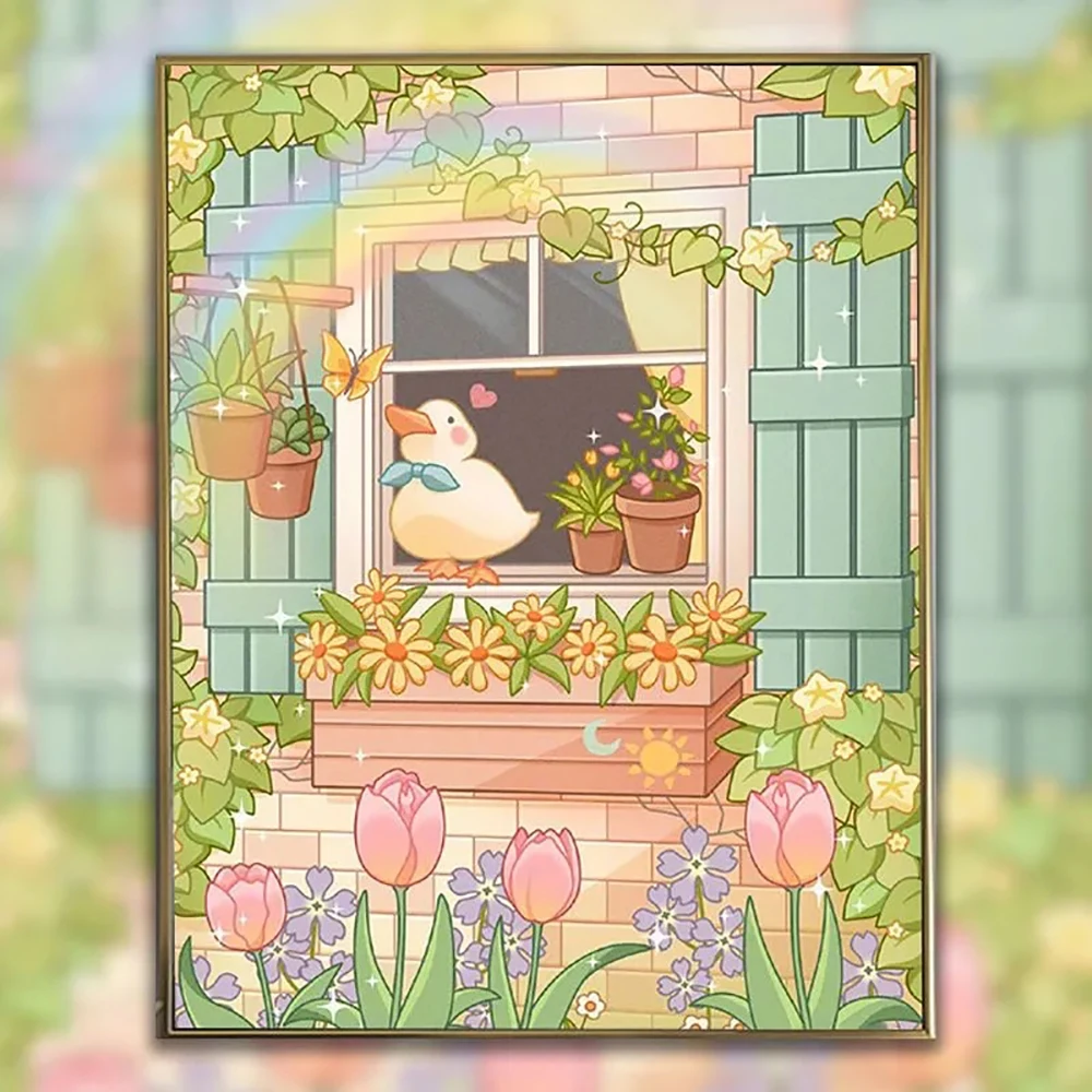 Diamond Painting Children's Cartoon Cute Duckling Anime DIY Handmade Diamond Painting as a Birthday Gift for Friends