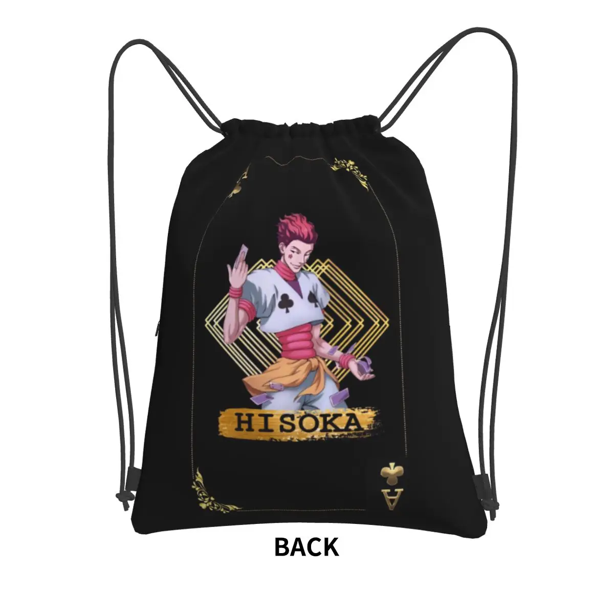 Hisoka Anime Hunter X Hunter Phantom Troupe Chrollo Backpacks Portable Drawstring Bundle Pocket Sports Bag Book Bags for Travel