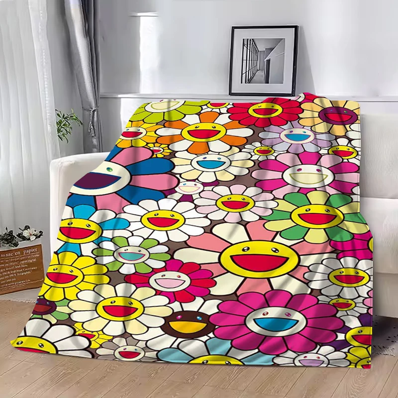 

T-T-TakashiS-M-M-MurakamieS Blanket Fluffy Soft Blankets for Winter Microfiber Bedding Camping Chair Sofa Quilt Catnap Office