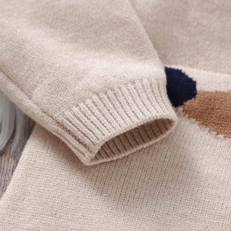 ملابس داخلية شتوية للأطفال حديثي الولادة من 0 إلى 18 مترًا للأولاد والبنات بأكمام طويلة محبوكة للخريف بدلة قفز غير رسمية للرضع قطعة واحدة #5